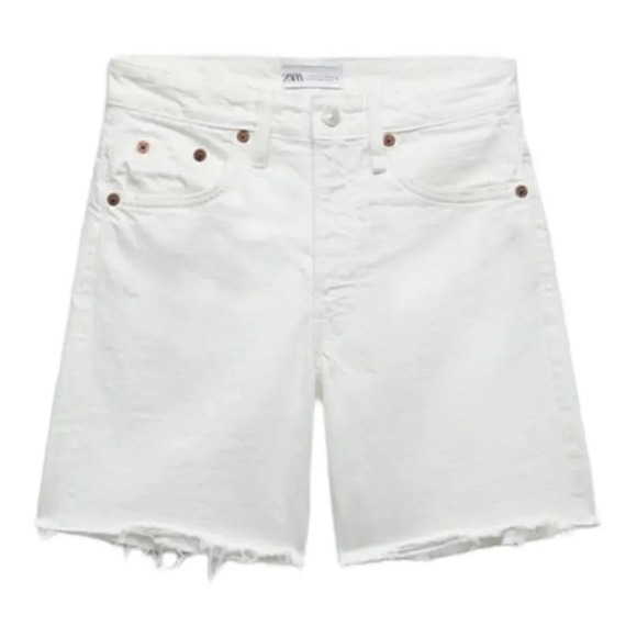 ZARA | Ecru | TRF LOOSE FIT DENIM SHORTS - Picture 6 of 12